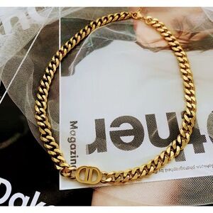 CD 18k Yellow‎ Gold Link Chain Necklace, 1618”